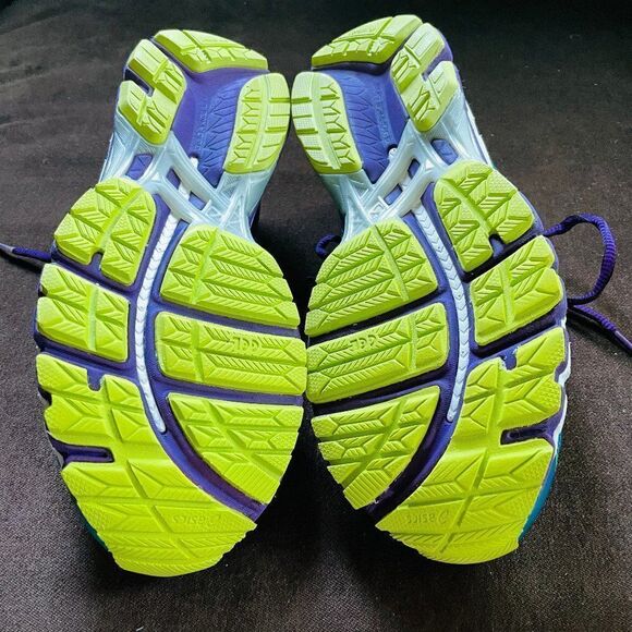 Mint condition ASICS GEL KAYANO 20 Black Blue Purple Lime 9 US Womens Medium - Picture 3 of 16